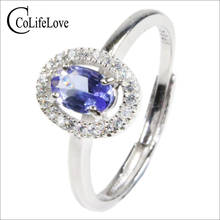 CoLife Jewelry 925 Silver Tanzanite Ring for Engagement 0.5ct Natural Tanzanite Silver Ring Sterling Silver Tanzanite Jewelry 2024 - buy cheap