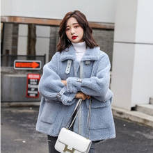 Faux Fur Coat Women 2019 Casual Furry Thick Warm Long Faux Lamb Fur Jacket Loose Winter New Coat Female Blue Fur coat Outerwear 2024 - buy cheap
