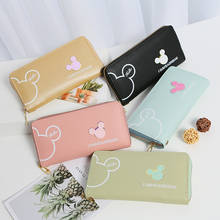 Disney Mickey mouse cartoon wallet long pu card bag clutch card holder girl boy coin bag 2024 - buy cheap