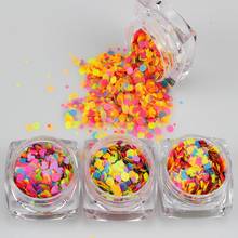 1 Pot Nail Sequin Flake 3ML Jar Fluorescent Mix-Color Sequin Flake Round/Heart-shape/Hexagon/Square Mix-Size Nail Glitter Sequin 2024 - buy cheap