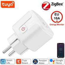 Zigbee Smart Plug 16A EU Socket Tuya Smart Life APP Work with Alexa Google Home Assistant Voice Control Power Monitor Timing 2024 - buy cheap