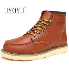 Handmade Ankle Boots Working Boots Men Luxury Italian Brand Winter Fur Wear Resistant Boots Lace-Up Men Casual Shoes Bota UYOYU 2024 - buy cheap