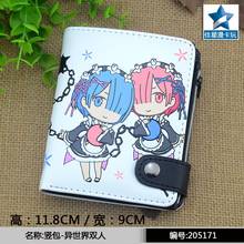 Anime Re: Zero Kara Hajimeru Isekai Seikatsu PU Short Wallet Rem & Ram Anime Coin Purse 2024 - buy cheap