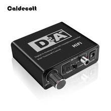 Caldecototott dac interruptor coaxial óptico bidirecional rca de 3.5mm jack digital para analógico adaptador de áudio 2024 - compre barato