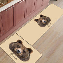 Moderno antiderrapante tapete de cozinha animal urso marrom cabeça casa entrada capacho varanda sala de estar tapete 2024 - compre barato