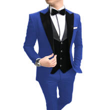 3 Pieces Suit Male Slim Fit Gentleman Wedding Suits for Men Formal Business Tuxedo British style Solid color Suit Plus Size N161 2024 - buy cheap