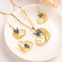 Gold Color PNG Jewellery Set crystal bird Pendant Necklaces Earrings Papua New Guinea Wedding bridal party women girls gifts 2024 - buy cheap