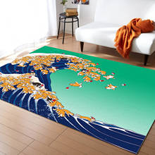 Shiba inu the great wave tapete para casa sala de estar quarto decoração de cabeceira tapete de grande área tapete para engatinhar quarto de crianças 2024 - compre barato