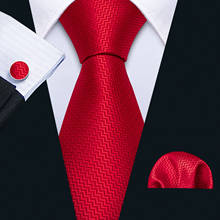 Conjunto de gravatas e lenços de seda masculina, gravata sólida e vermelha com pontos, estilo jacquard harry. wang 2024 - compre barato