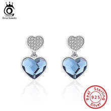 ORSA JEWELS Exquisite Heart Shape Crystal Stud Earrings for Women 925 Sterling Silver 2021 Fashion Trend Earrings Jewelry SWE08 2024 - buy cheap