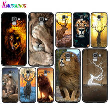 Animal Deer Lion Art For Samsung Galaxy J2 J3 J4 Core J5 J6 J7 J8 Prime Duo Plus 2018 2017 2016 Black Phone Case 2024 - buy cheap