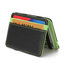 Ultra Thin PU Leather Magic Wallet Female Male Slim ID Credit Card Holder Cases Short Coin Purses Pocket Money Cash Clips Pouch 2024 - buy cheap