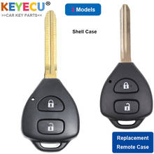 KEYECU Remote Control Car Key Shell Case Cover for Toyota Corolla RAV4 Camry Auris, Fob 2 Buttons With TOY43/ TOY47 Uncut Blade 2024 - buy cheap