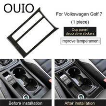 OUIO наклейки на панель стакана для воды из углеродного волокна для Volkswagen Golf GTI VW Golf 7 MK7 GTE 2013 2014 2015 2016 2017 аксессуары 2024 - купить недорого