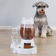 Pet Double Bowl Pet Automatic Drinking Fountain Dual-Use Food Bowl Water Bottle Dog Cat Feeder Pet Products Dog Supplies 2021 2024 - buy cheap