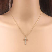 Модное летнее ожерелье золотого и серебряного цвета с цепочкой и крестом, небольшая кулон, религиозные украшения для женщин 2021, оптовая продажа 2024 - купить недорого