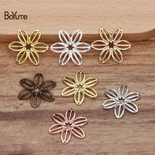 BoYuTe (50 Pieces/Lot) 22MM Metal Brass Filigree Flower Findings Diy Hand Made Jewelry Materials Wholesale 2024 - buy cheap