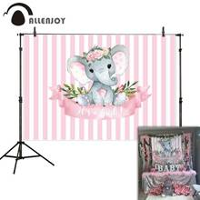 Allenjoy-pano de fundo para fotografia, faixas rosa, elefante, saia de fundo, flor, para estúdio, gravação de fotos 2024 - compre barato