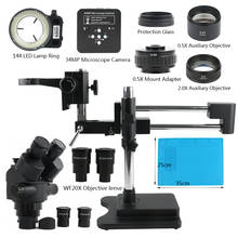 Microscopio estéreo con soporte de doble brazo para soldadura de CPU y teléfono, 3,5x7x45x90x2K, 1080P, 34MP, HDMI, USB 2024 - compra barato