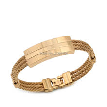 Gold Bracelet  Men Steel Bracelet Fashion Charm Jewelry New Stainless Titanium Wristband Classic Bangle 2024 - buy cheap
