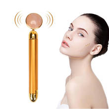 24k Gold Jade Beauty Bar Slimming Face Lifting Roller Vibration Facial Massager Lift Wrinkle Stick Skin Tightening Massage Tool 2024 - buy cheap