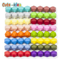 Cute-idea 100pcs 14mm Silicone Icosahedron Baby Teething Beads  DIY Necklace Bracelet Accessories Infant Nursing Pacifier Chain 2024 - buy cheap