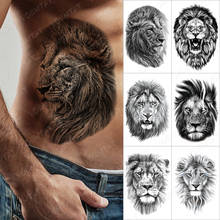 Lightning Lion Temporary Tattoo Sticker For Men Women Adult Wolf Tiger Waterproof Fake Henna Wild Animal Body Art Tatoo 2024 - buy cheap