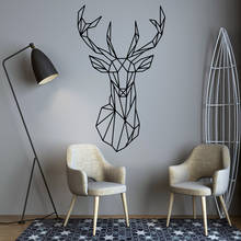 Nordic Geometry Deer Wall Stickers Vinyl Mural Decals Creative For kids Room Wall Decoration Decal mural wall-sticker 2024 - buy cheap