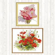 Rose Home Decor DIY Needlework Crafts 14CT 11CT Counted and Stamped Embroidery Needlework Sets Cross Stitch Kits Patterns Kits 2024 - buy cheap