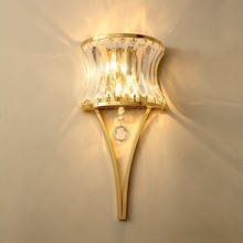 Lámpara de pared de cristal postmoderna para decoración de sala de estar, dormitorio, mesita de noche, Loft, escaleras, accesorios de baño, luz de pared 2024 - compra barato