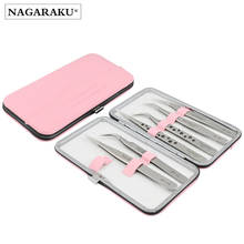 Nagaraku cílios extensão pinças conjunto recipiente de armazenamento para pinças caixa de ferramentas de maquiagem caso recipiente para pinças 2024 - compre barato