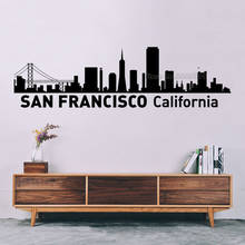 Виниловая наклейка на стену с изображением Сан-Франциско, Калифорния, силуэт города, дизайн интерьера гостиной, художественный Декор LL907 2024 - купить недорого