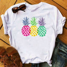 Camiseta con pintura de piña para Mujer, camiseta estampada, camiseta Kawaii para Mujer, ropa para Mujer 2024 - compra barato