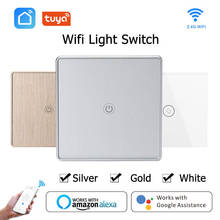 Wifi Smart Wall Touch Light Switch EU 1 Gang Glass Panel APP Voice Remote Control Work with Google Home and Alexa 2024 - buy cheap