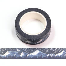 NEW 1PC 15MM*10m Silver Foil Blue Snow Mountains  Washi Tape Scrapbooking Masking Tape Office Adhesive Kawaii Stationery 2024 - buy cheap