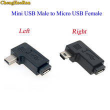 ChengHaoRan 50-200pcs Right Left Angle Mini USB Male 90 Degree USB Male to Micro Female Plug Adapters 2024 - buy cheap