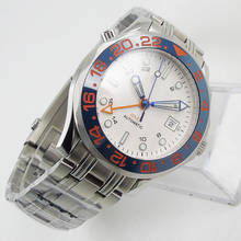 BLIGER Brand Auto Men Watch Sapphire Glass GMT Date Indicator Mental Band Rotating Bezel 2024 - buy cheap