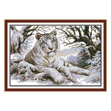 Tiger Pattern Cross Stitch Kits Printed Fabric Embroidery Needlework Set 11CT 14CT Home Decoration Canvas Paintings Diy Handmade 2024 - buy cheap