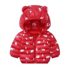 Criança menina roupas de inverno meninos urso impresso casacos quentes casaco do bebê meninas jaquetas crianças com capuz outerwear Clothes1-5Y 2024 - compre barato