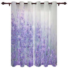 Fantasy Flower Lavender Plant Purple Window Curtains Home Decor Curtains for Living Room Bedroom Items Christmas Curtains 2024 - buy cheap