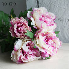 YO CHO Artificial Flower 5 Heads Silk Peony Bouquet Fake Flowers Rose Peony DIY Home Party Garden Girl Wedding Table Decorations 2024 - buy cheap