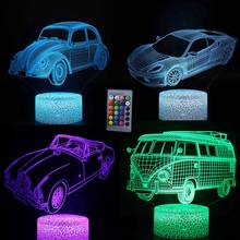 Retro Car Old Fanshion Vehicle LED 3D Illusion Visual Night Light Creative Bedroom Decoration Novelty Lamp Kids Gift Souvenir 2024 - buy cheap