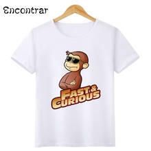 Crianças curiosas george cartoon t-shirts meninos do bebê/meninas macaco bonito engraçado t camisa crianças verão manga curta topos, hkp3067 2024 - compre barato