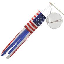 Американский флаг США, ветровка с вышитыми звездами и полосками, ветровка с цветным принтом, патриотический нейлон США, украшение сада 2024 - купить недорого