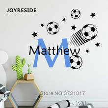 JOYRESIDE Custom Boy Names Wall Decals Soccer Sport Design Wall Sticker Personalized Kids Names Baby Boys Bedroom Decor WM467 2024 - buy cheap