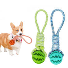 Juguetes de cuerda para perro y gato, Bola de goma elástica con goteo, juguete interactivo para masticar, limpieza de dientes, para cachorros 2024 - compra barato