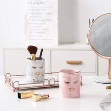 MEILING Marble Ceramic Makeup Brush Holder Rim Storage Jar Home Vanity Bathroom Organizer Gold Decorative Porcelain Cup Gifts 2024 - buy cheap