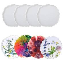 Conjunto de molde de resina epóxi de ágata, 4 unidades, copo, caneca, almofada, molde de silicone diy, artesanato, joias, fatias de ágata decortaio da casa 2024 - compre barato