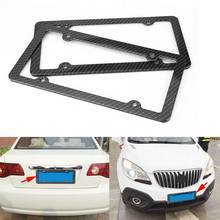 2pcs Carbon Fiber License Number Plate Frame Cover with Screw Cap for American Car 2018 Car Accessories 2024 - buy cheap