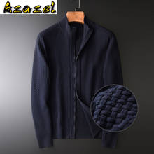 Azazel-suéter 100% de algodón para hombre, tejido Jacquard 3d de lujo, con cuello levantado, suéteres de punto con cremallera a la moda, talla grande 2024 - compra barato